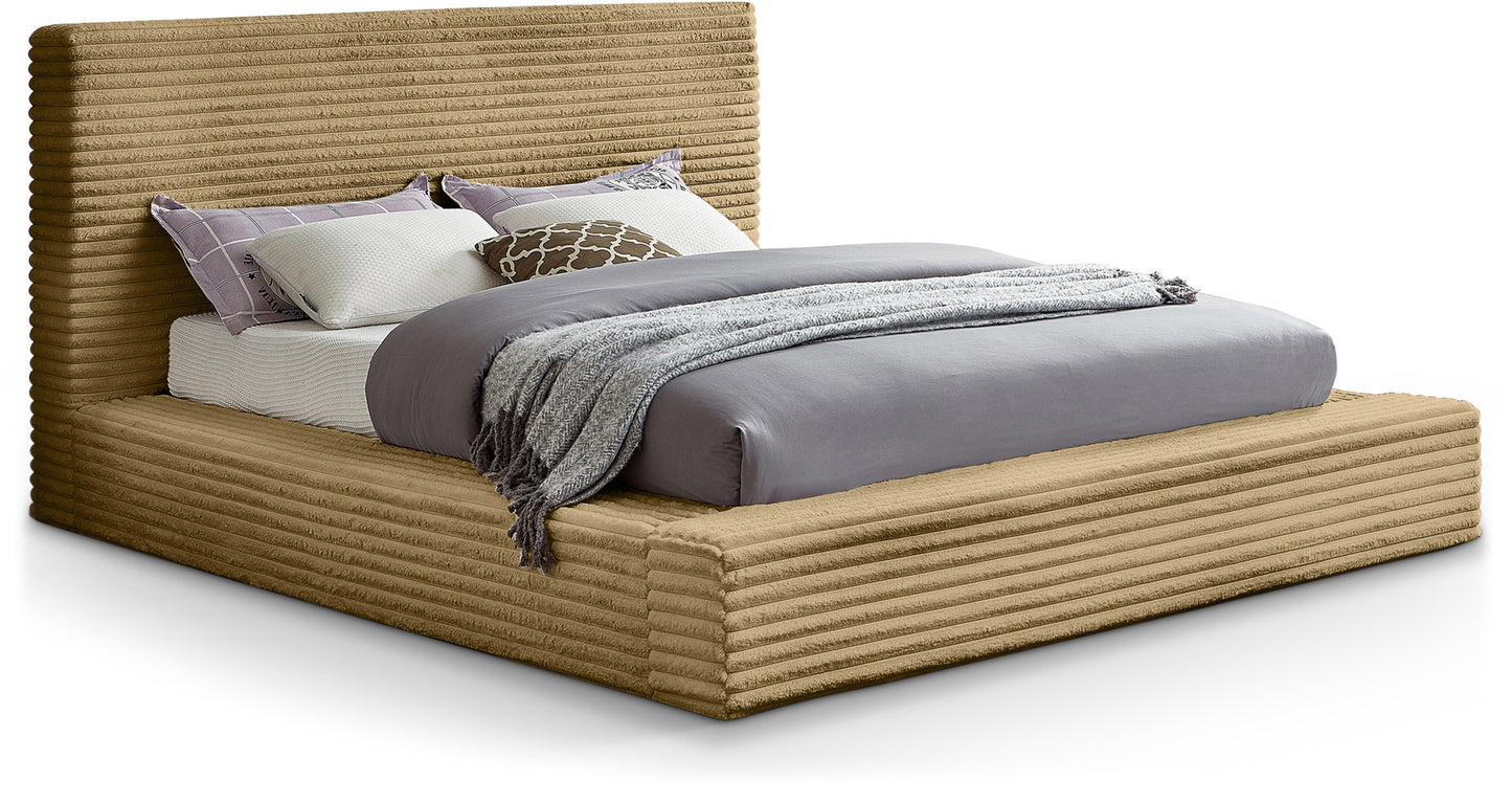 jax camel corduroy fabric king bed