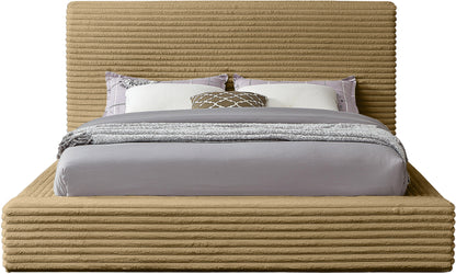 Jax Camel Corduroy Fabric King Bed