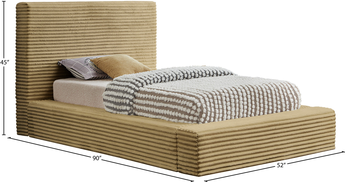 jax camel corduroy fabric twin bed