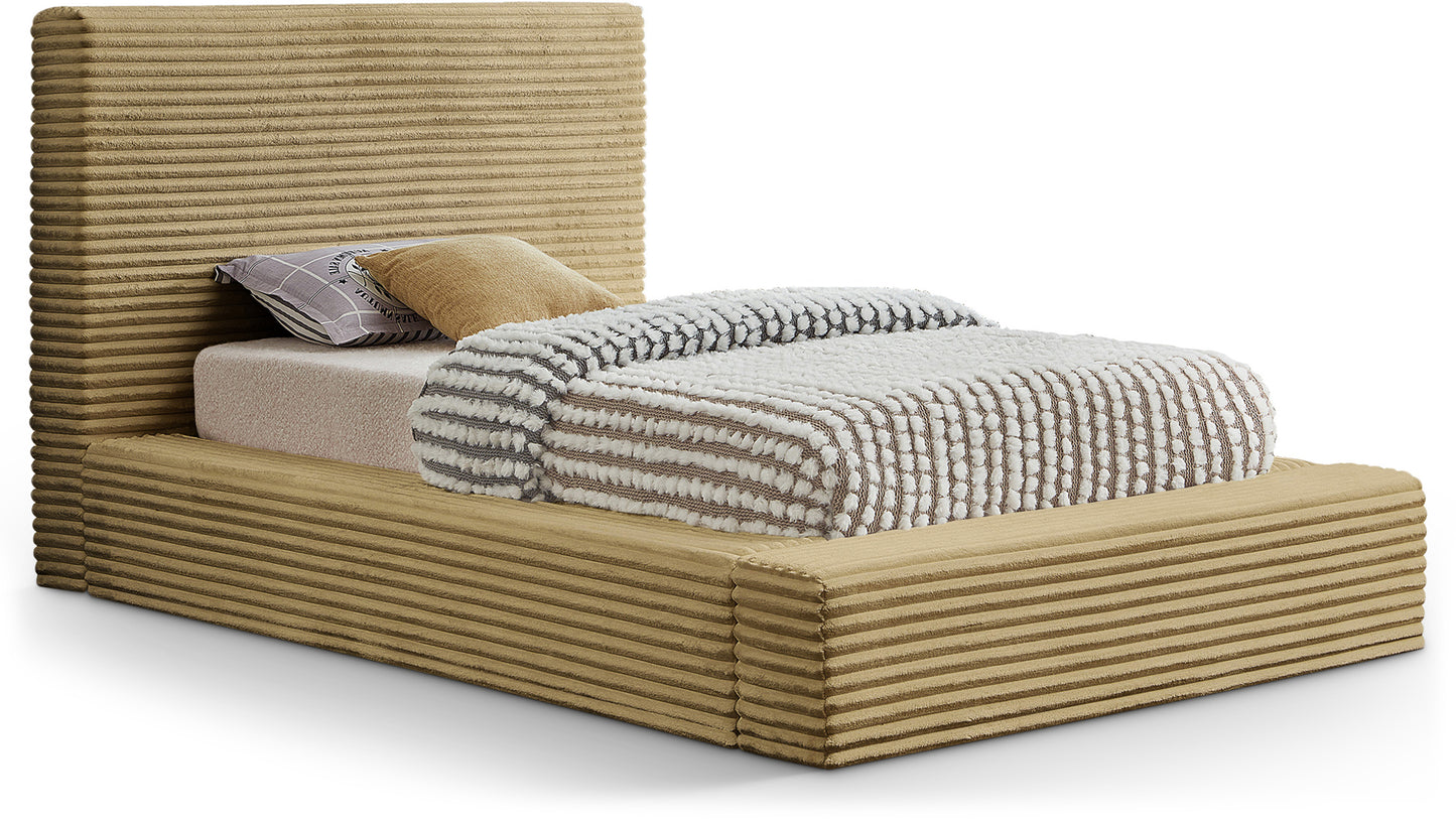 jax camel corduroy fabric twin bed