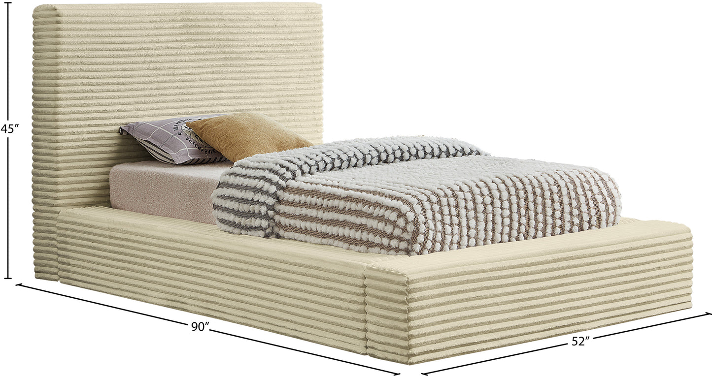 jax cream corduroy fabric twin bed