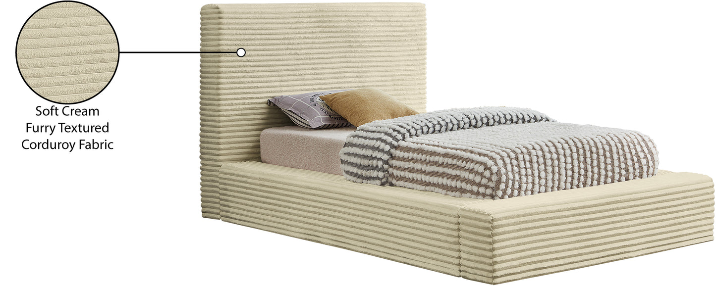 jax cream corduroy fabric twin bed