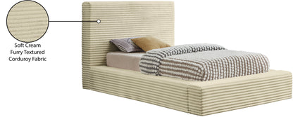 Jax Cream Corduroy Fabric Twin Bed