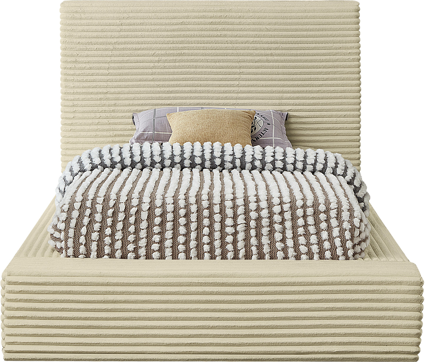 jax cream corduroy fabric twin bed