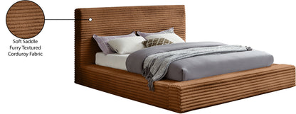 Jax Saddle Corduroy Fabric King Bed