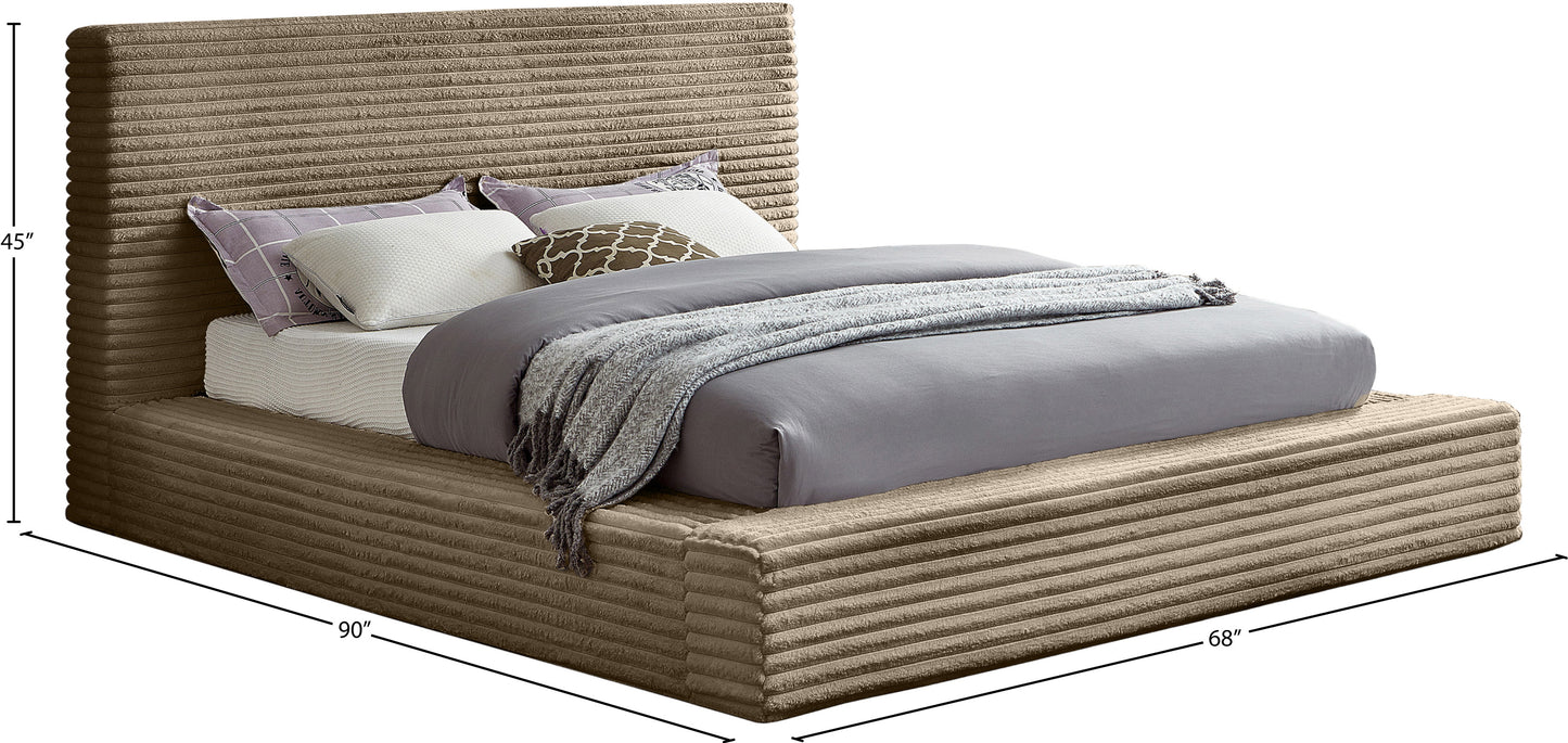 jax taupe corduroy fabric full bed