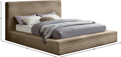 Jax Taupe Corduroy Fabric Full Bed