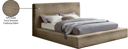 Jax Taupe Corduroy Fabric Full Bed