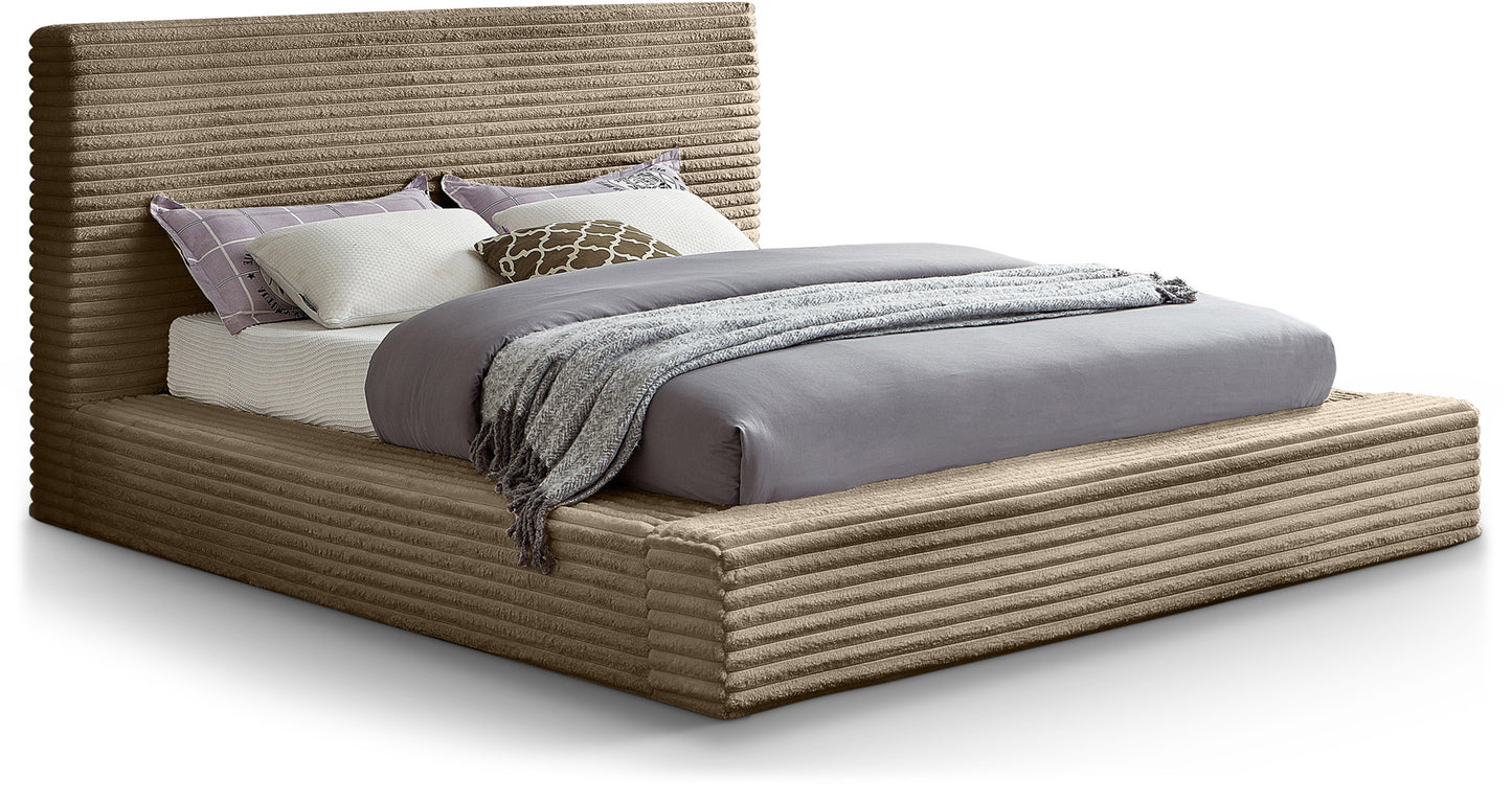 jax taupe corduroy fabric full bed