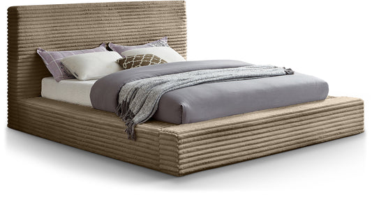 Jax Taupe Corduroy Fabric Full Bed