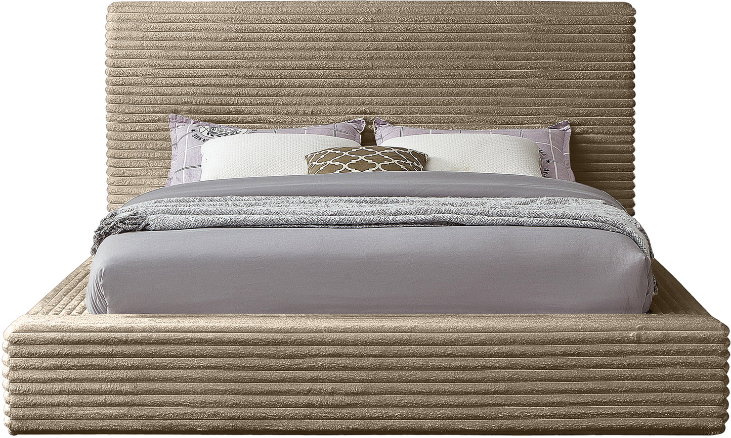 jax taupe corduroy fabric full bed