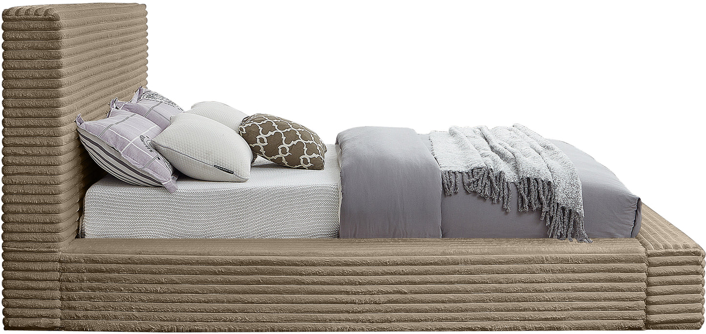 jax taupe corduroy fabric full bed