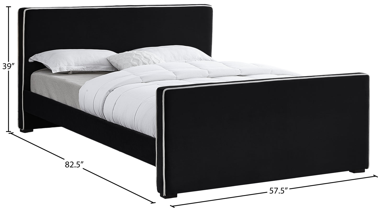 cascade black velvet full bed f