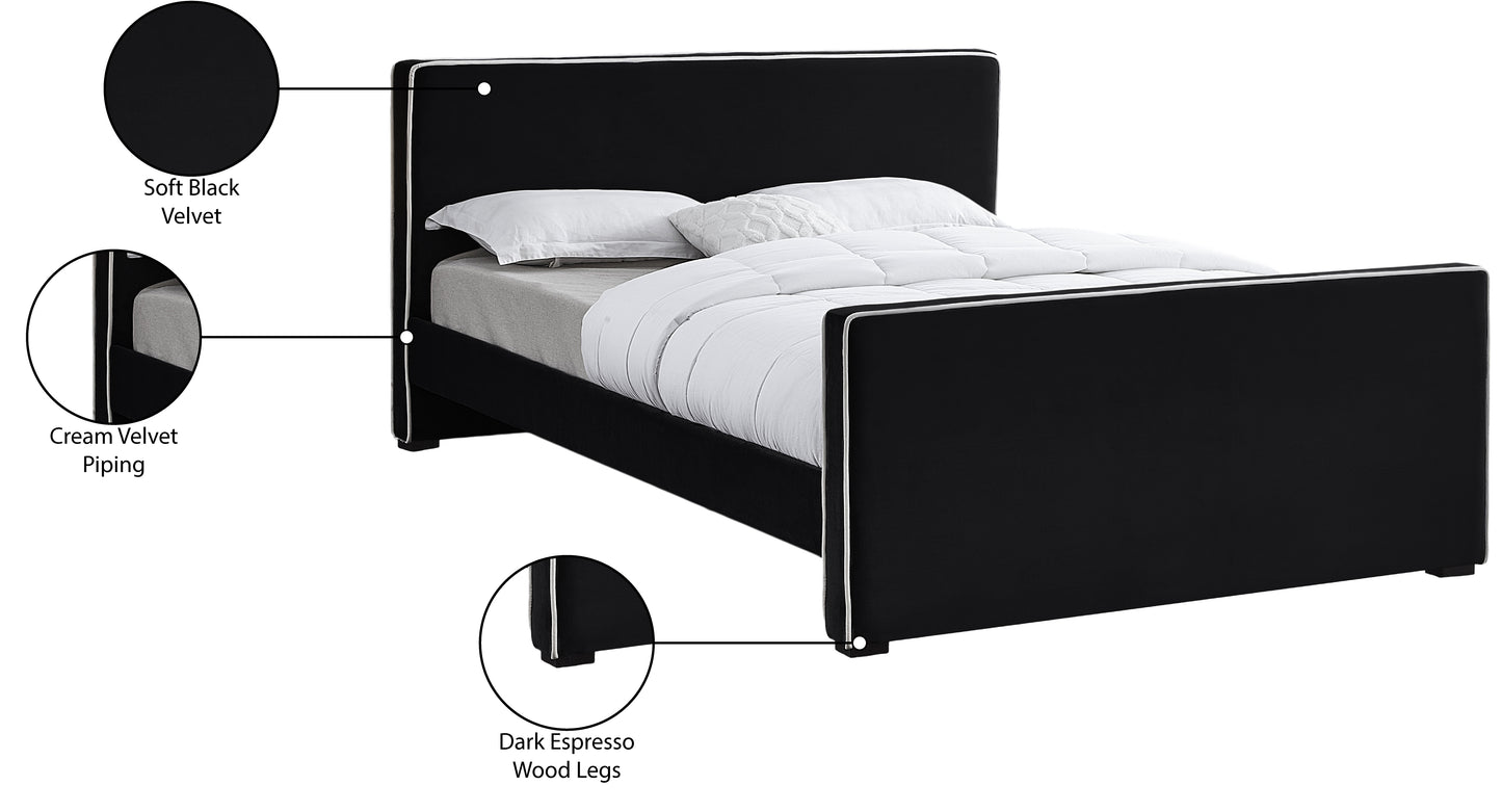 cascade black velvet full bed f