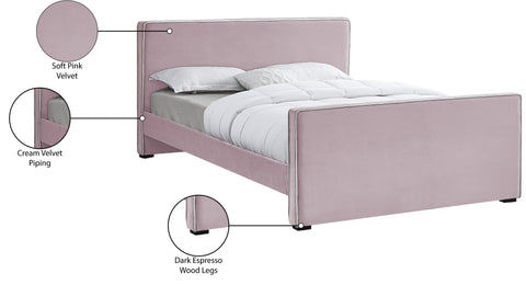Cascade Pink Velvet King Bed K