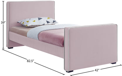 Cascade Pink Velvet Twin Bed T