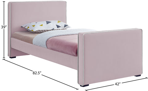 Cascade Pink Velvet Twin Bed T