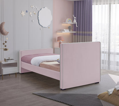 Cascade Pink Velvet Twin Bed T