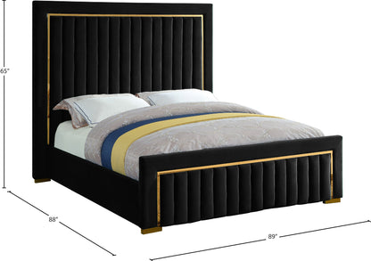 Comfy Black Velvet King Bed (3 Boxes) K