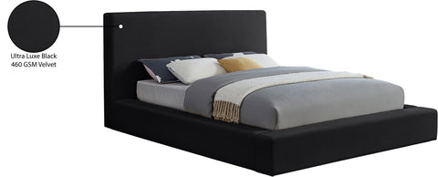 Talia Black Velvet Upholstered Full Bed, 1 Piece