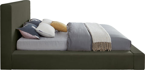 Talia Green Velvet Upholstered King Bed, 1 Piece