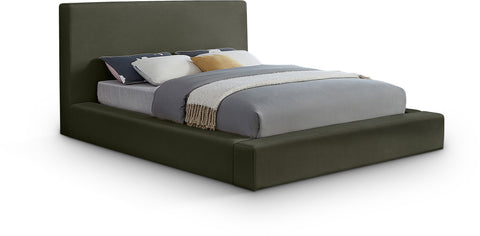 Talia Green Velvet Upholstered Queen Bed, 1 Piece