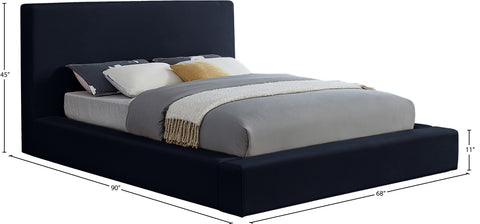 Talia Navy Velvet Upholstered Full Bed, 1 Piece