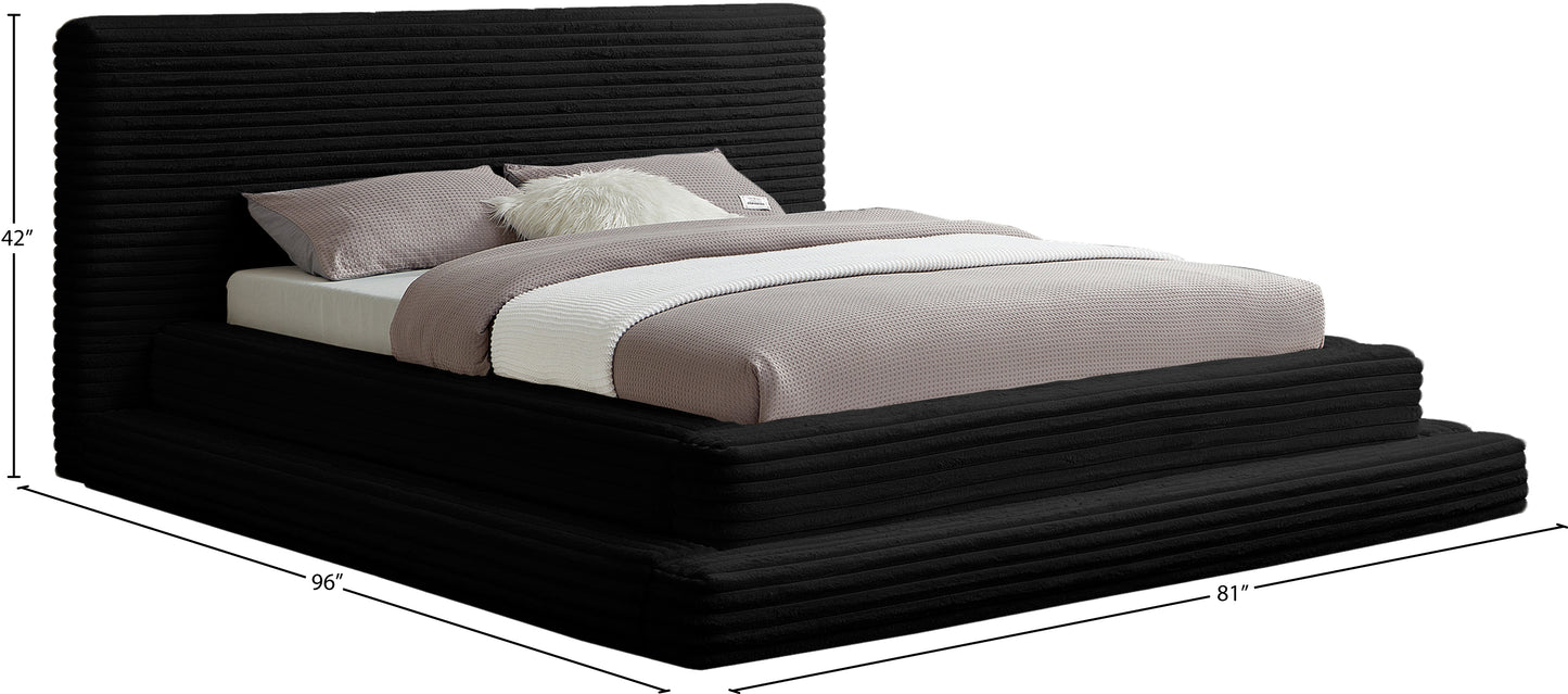 trivoli black corduroy fabric full bed (3 boxes)