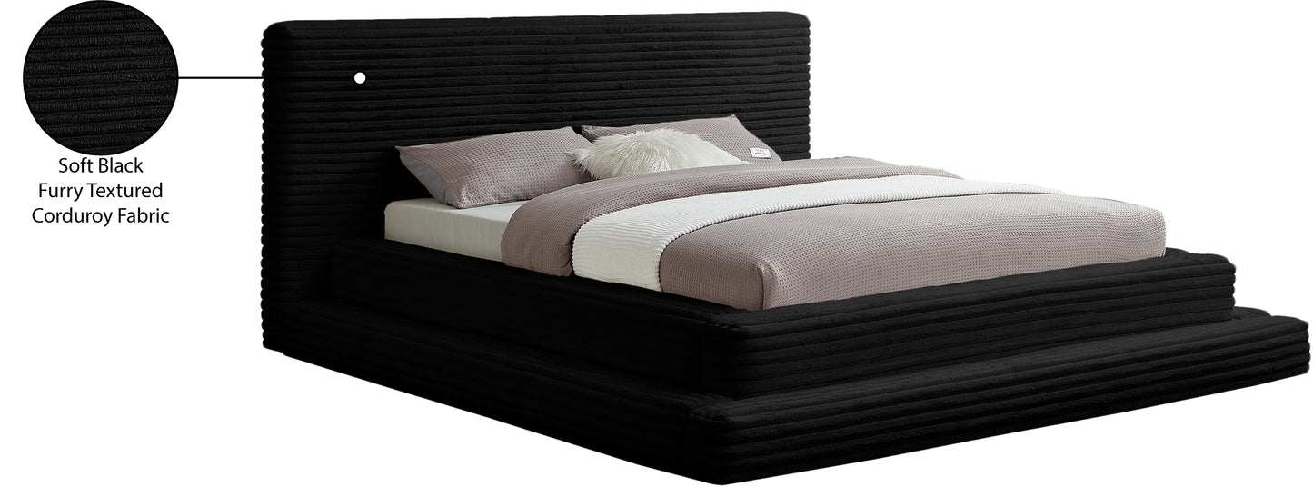 trivoli black corduroy fabric full bed (3 boxes)