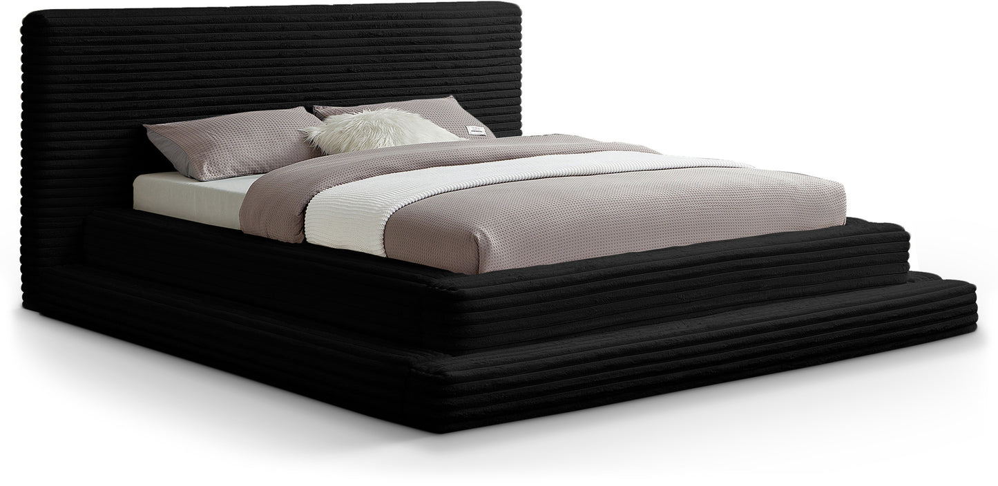 trivoli black corduroy fabric full bed (3 boxes)