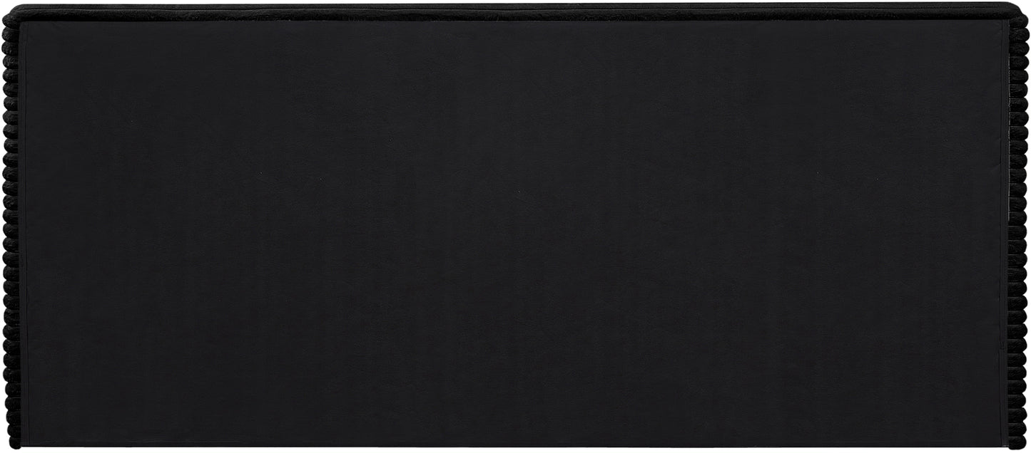 trivoli black corduroy fabric full bed (3 boxes)