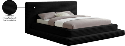 Trivoli Black Corduroy Fabric King Bed (3 Boxes)