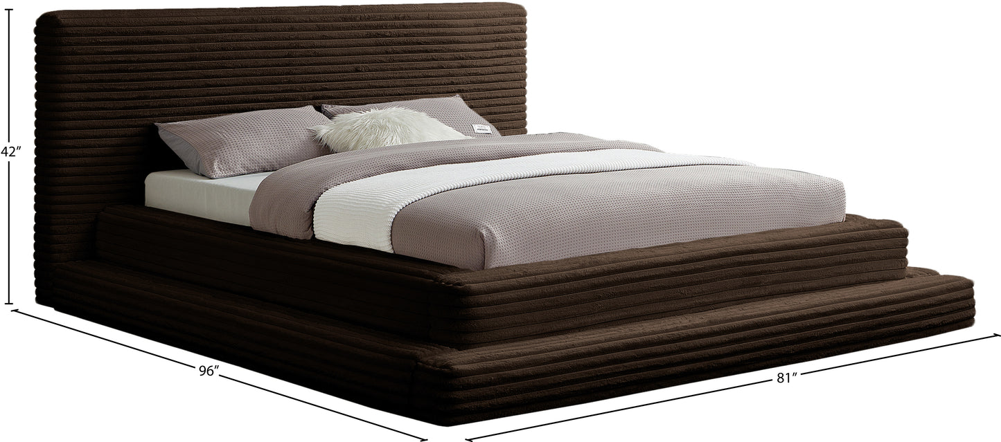 trivoli brown corduroy fabric full bed (3 boxes)