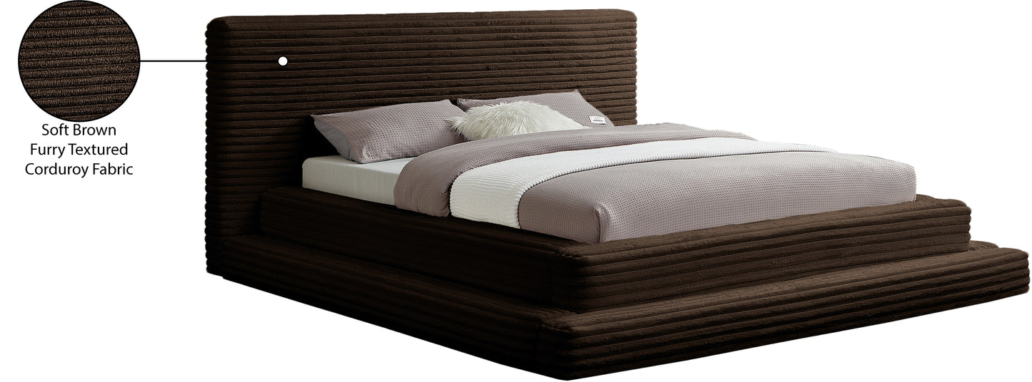 trivoli brown corduroy fabric full bed (3 boxes)