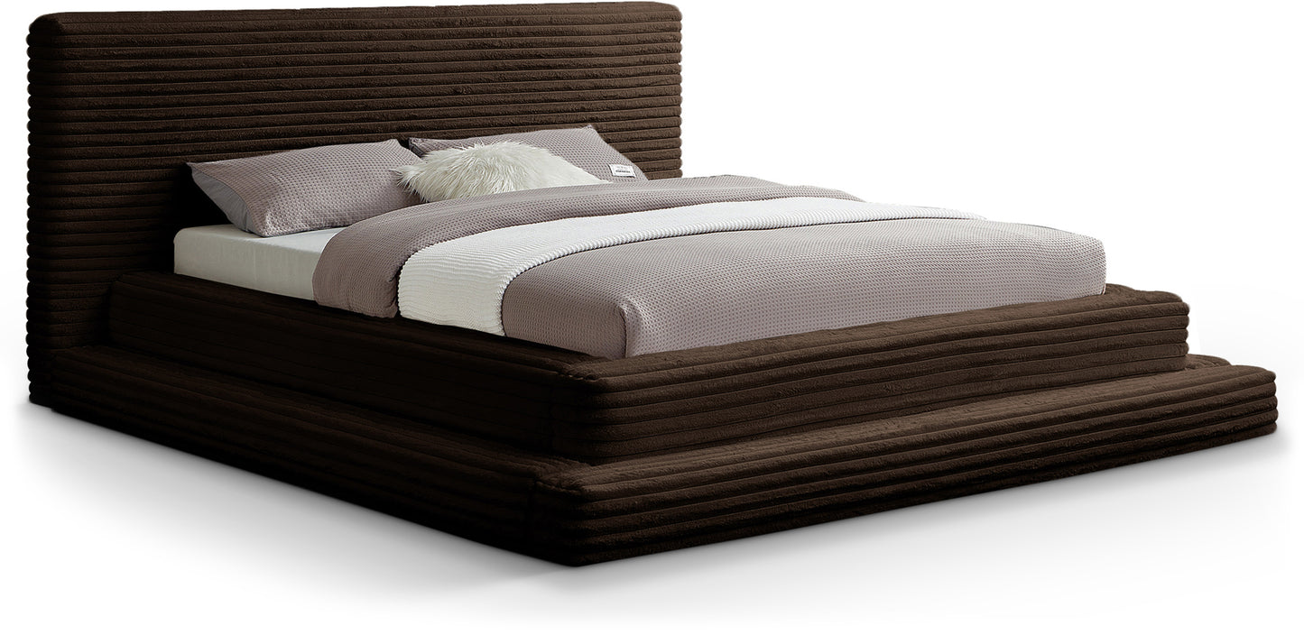 trivoli brown corduroy fabric full bed (3 boxes)