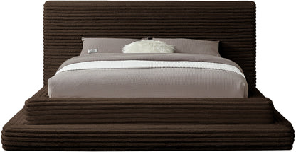 Trivoli Brown Corduroy Fabric King Bed (3 Boxes)