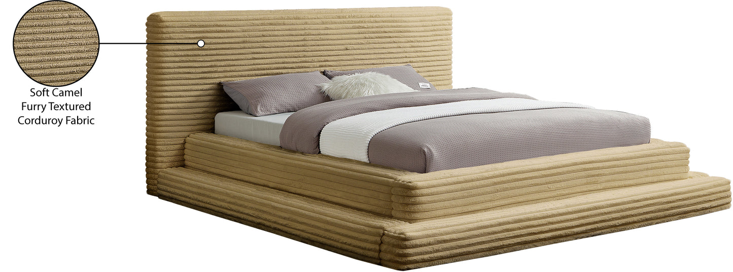 trivoli camel corduroy fabric full bed (3 boxes)