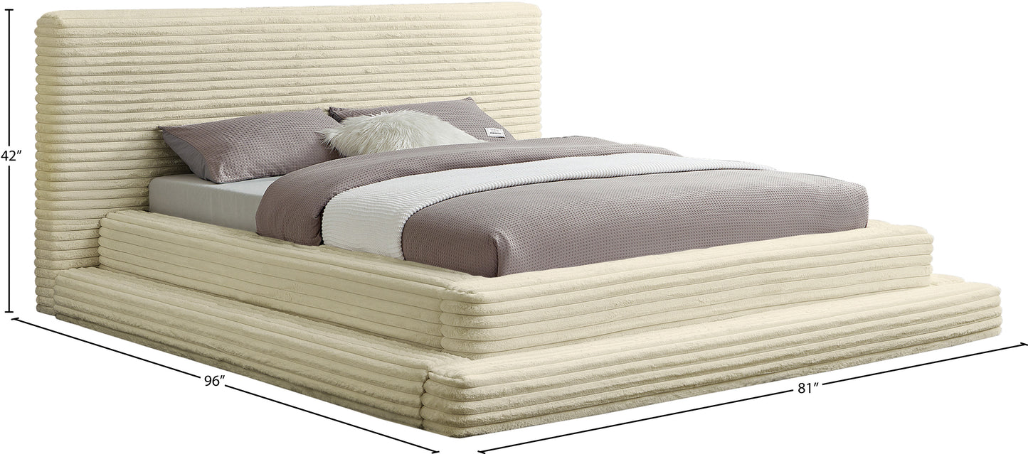 trivoli cream corduroy fabric full bed (3 boxes)