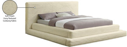 Trivoli Cream Corduroy Fabric King Bed (3 Boxes)