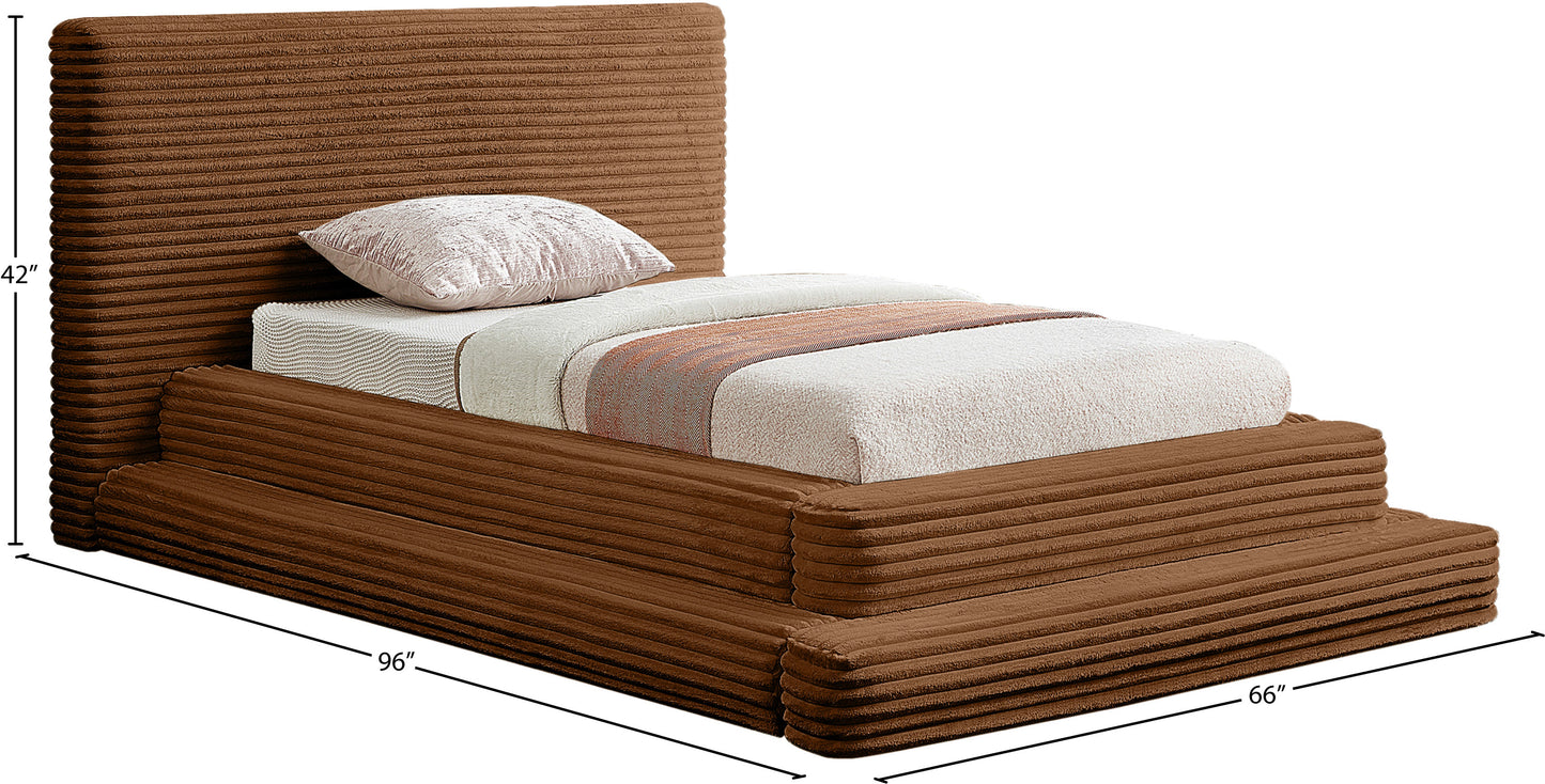 trivoli saddle corduroy fabric twin bed (3 boxes)