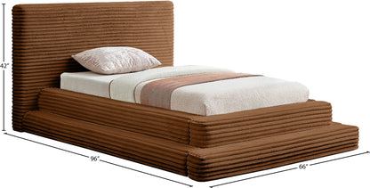 Trivoli Saddle Corduroy Fabric Twin Bed (3 Boxes)