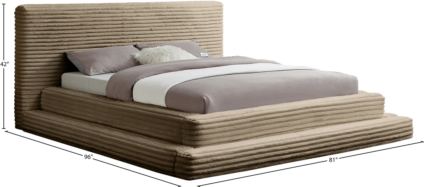 trivoli taupe corduroy fabric full bed (3 boxes)