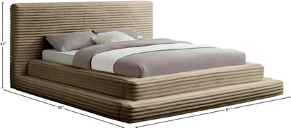 Trivoli Taupe Corduroy Fabric Full Bed (3 Boxes)