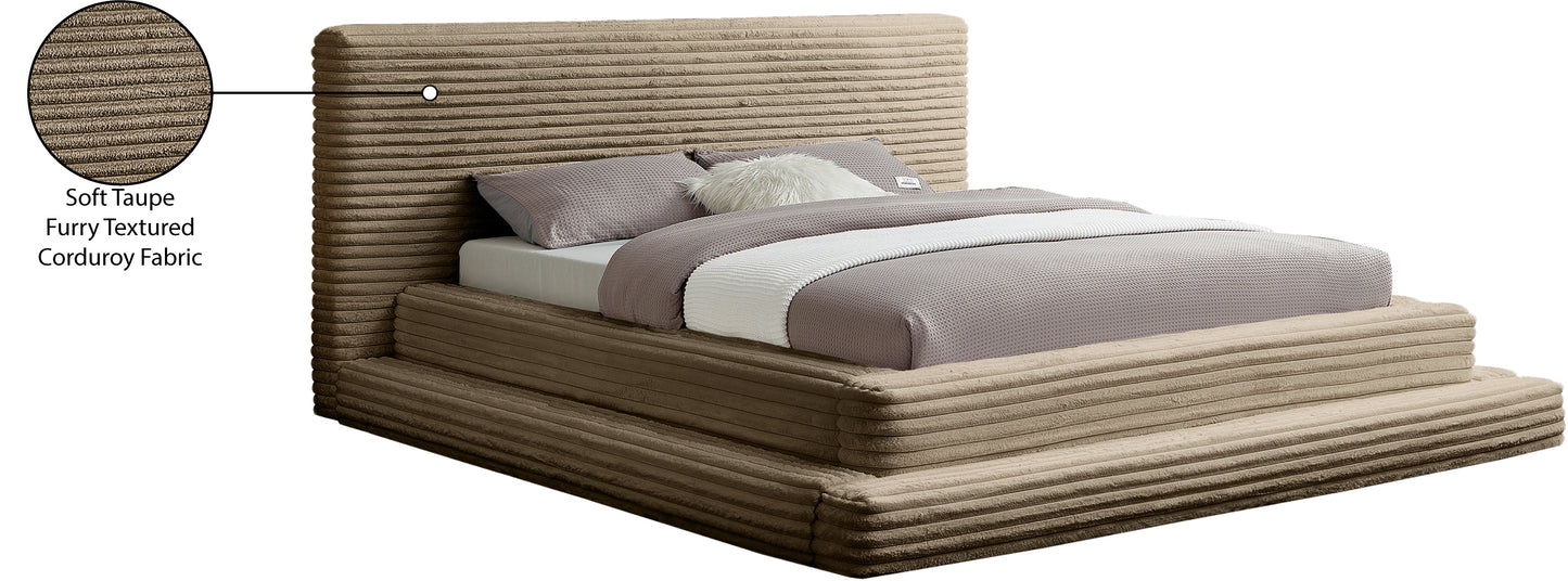 trivoli taupe corduroy fabric full bed (3 boxes)