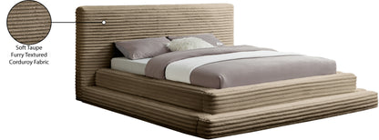 Trivoli Taupe Corduroy Fabric Full Bed (3 Boxes)