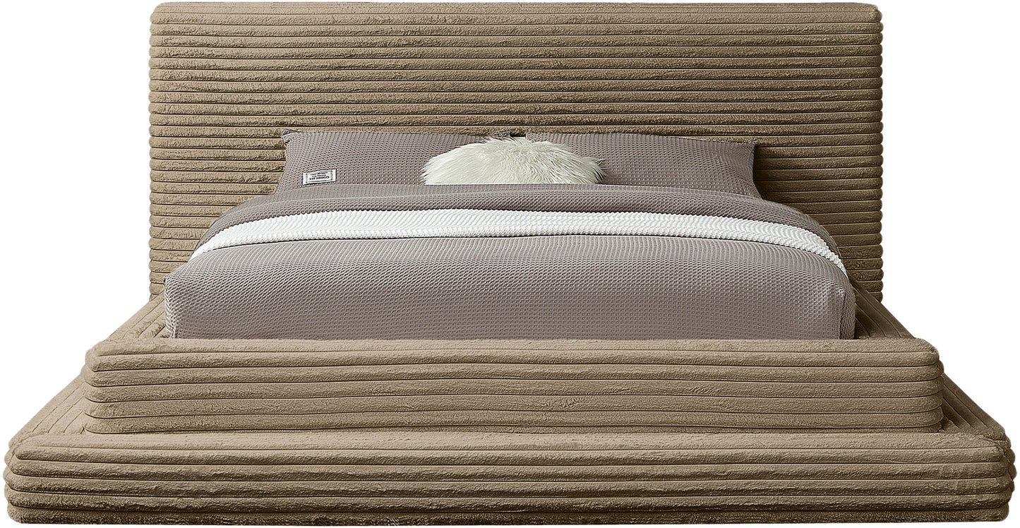 trivoli taupe corduroy fabric full bed (3 boxes)