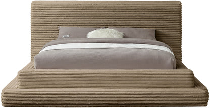 Trivoli Taupe Corduroy Fabric Full Bed (3 Boxes)