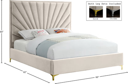 Kali Cream Velvet Full Bed F