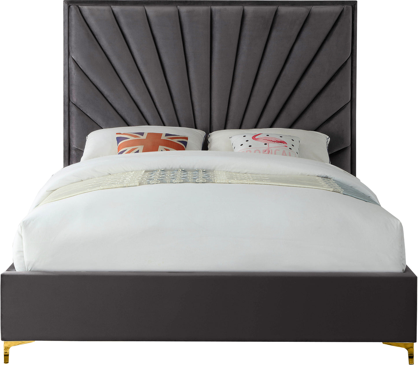 kali grey velvet full bed f