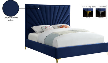 Kali Navy Velvet Full Bed F